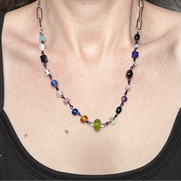 Multicolor Beaded Necklace galas beads handmade - Picture 1 of 7